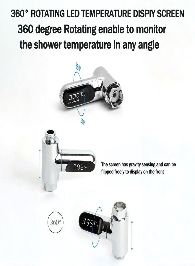 Could Spark Shower Temperature Instant-Read Thermometer Display Shower Timer 360°Rotating Screen Led Water New Type Digital Gauge for Baby Kids Home Bathroom Kitchen - Image 5